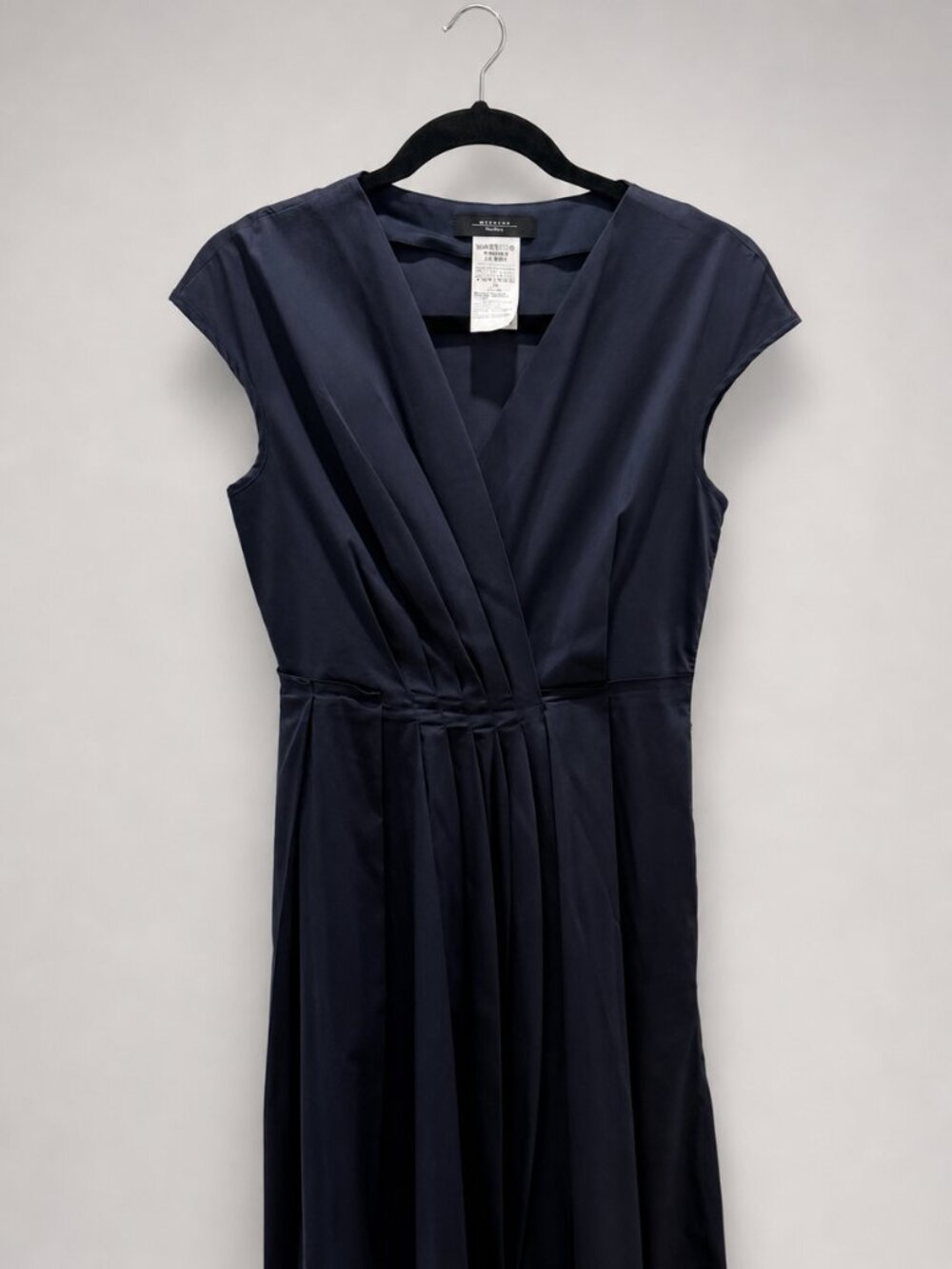 Beautiful Weekend Max Mara Vertice Navy Draped Midi Dress - Size 2